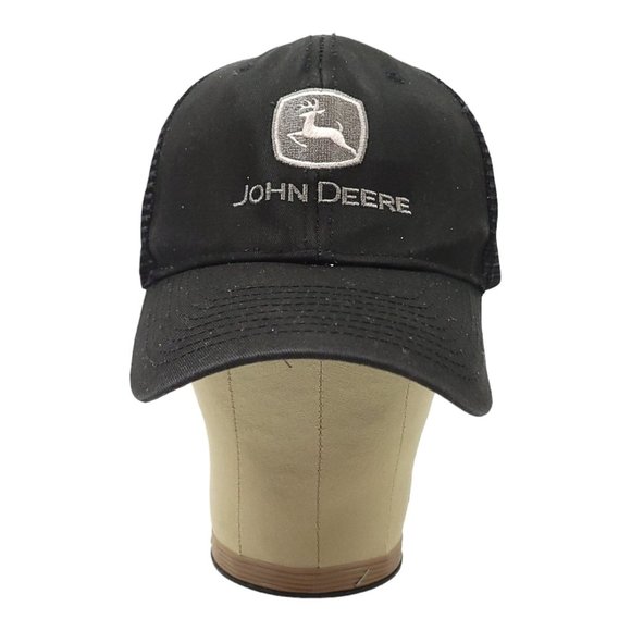 John Deere Patch Logo Mesh Snapback Cap READ CONDITION Trucker Baseball Hat - Picture 7 of 14
